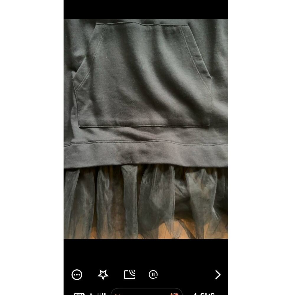 By Anthropologie Tulle Short-Sleeve Sweatshirt Sz Medium - Picture 4 of 7